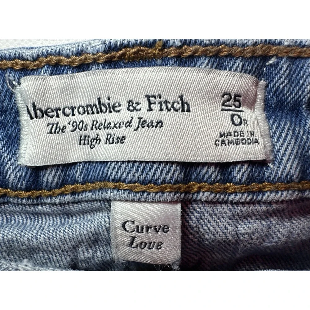Abercrombie & Fitch Jeans Women 25/0 R Curve Love‎ 90s Relaxed Raw Hem High Rise